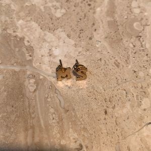 M & S gold stud earrings
